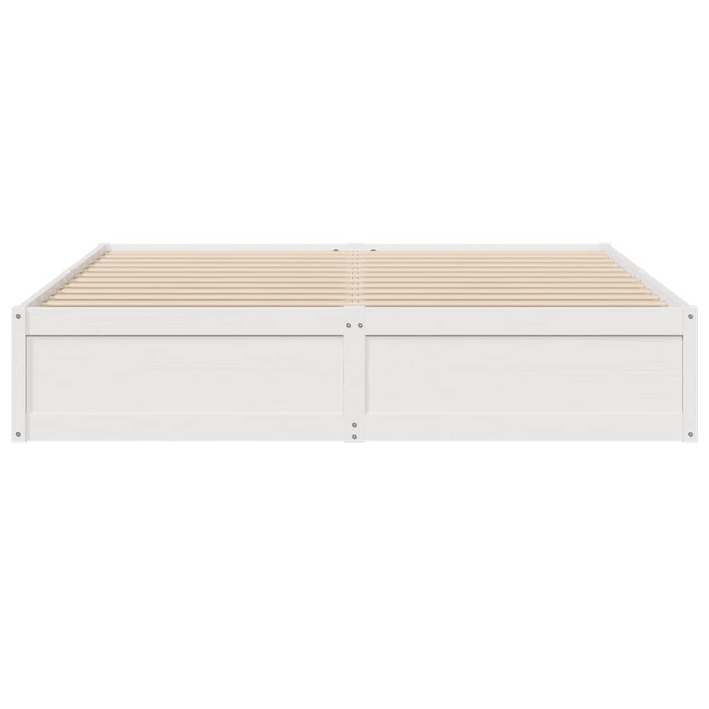 vidaXL Bedframe zonder matras massief grenenhout wit 180x200 cm