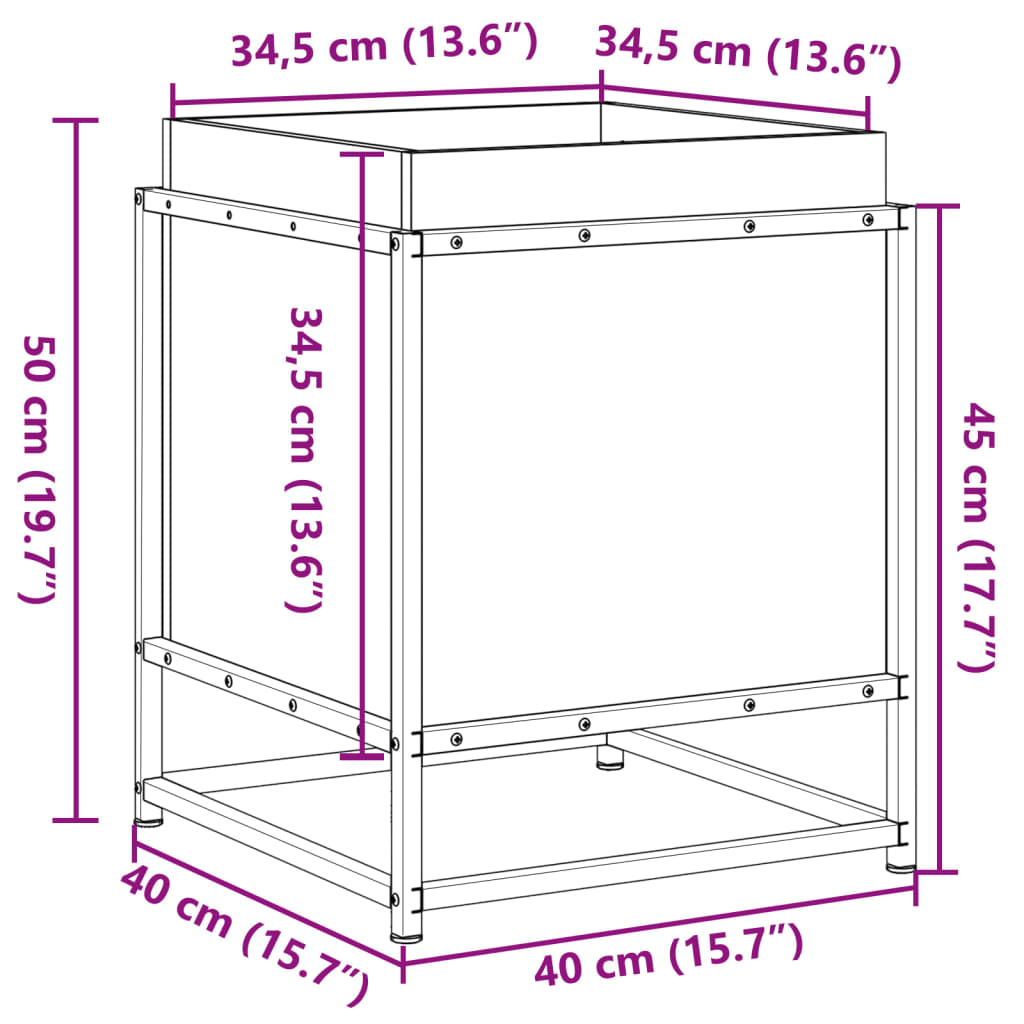 vidaXL Plantenbak 40x40x50 cm massief grenenhout wit