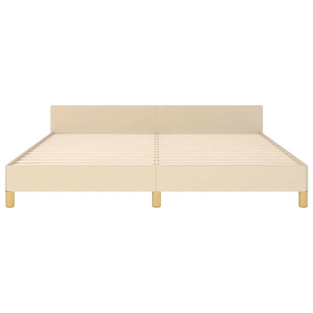 vidaXL Bedframe zonder matras stof crèmekleurig 160x200 cm