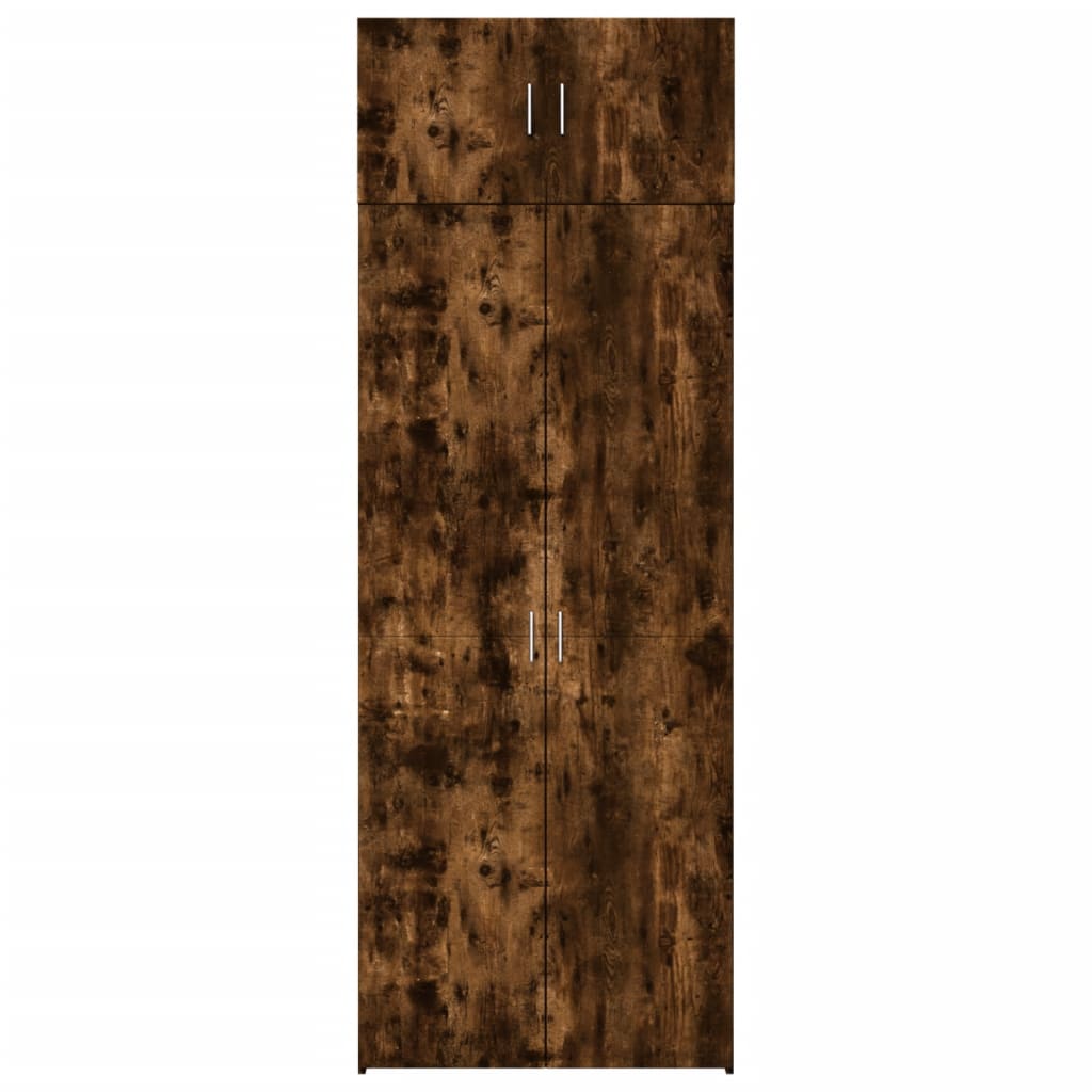 vidaXL Opbergkast 80x42,5x225 cm bewerkt hout gerookt eikenkleur