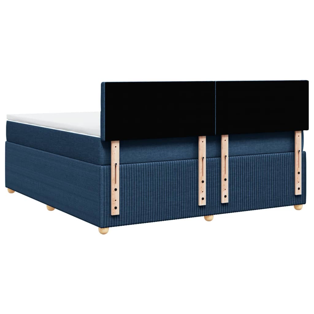 vidaXL Boxspring met matras stof blauw 180x200 cm