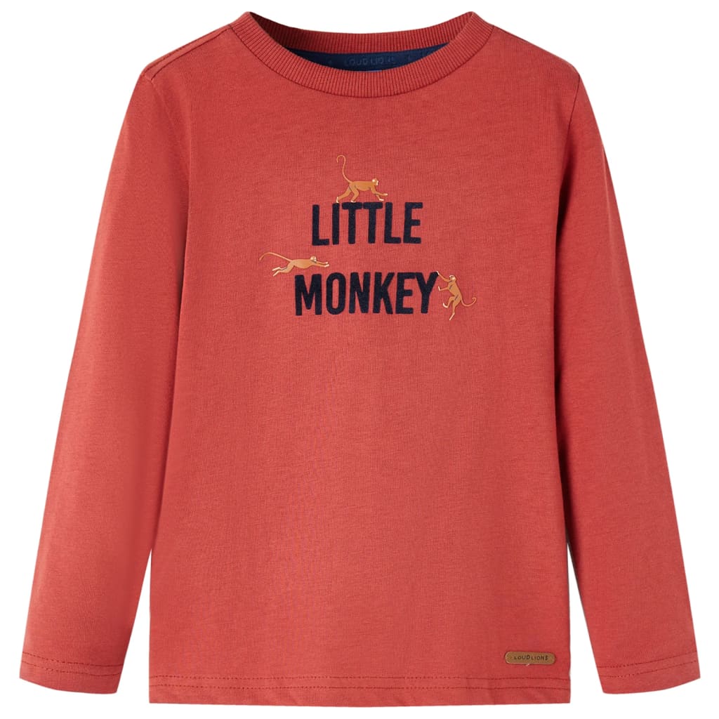 Kindershirt met lange mouwen 104 roodbruin