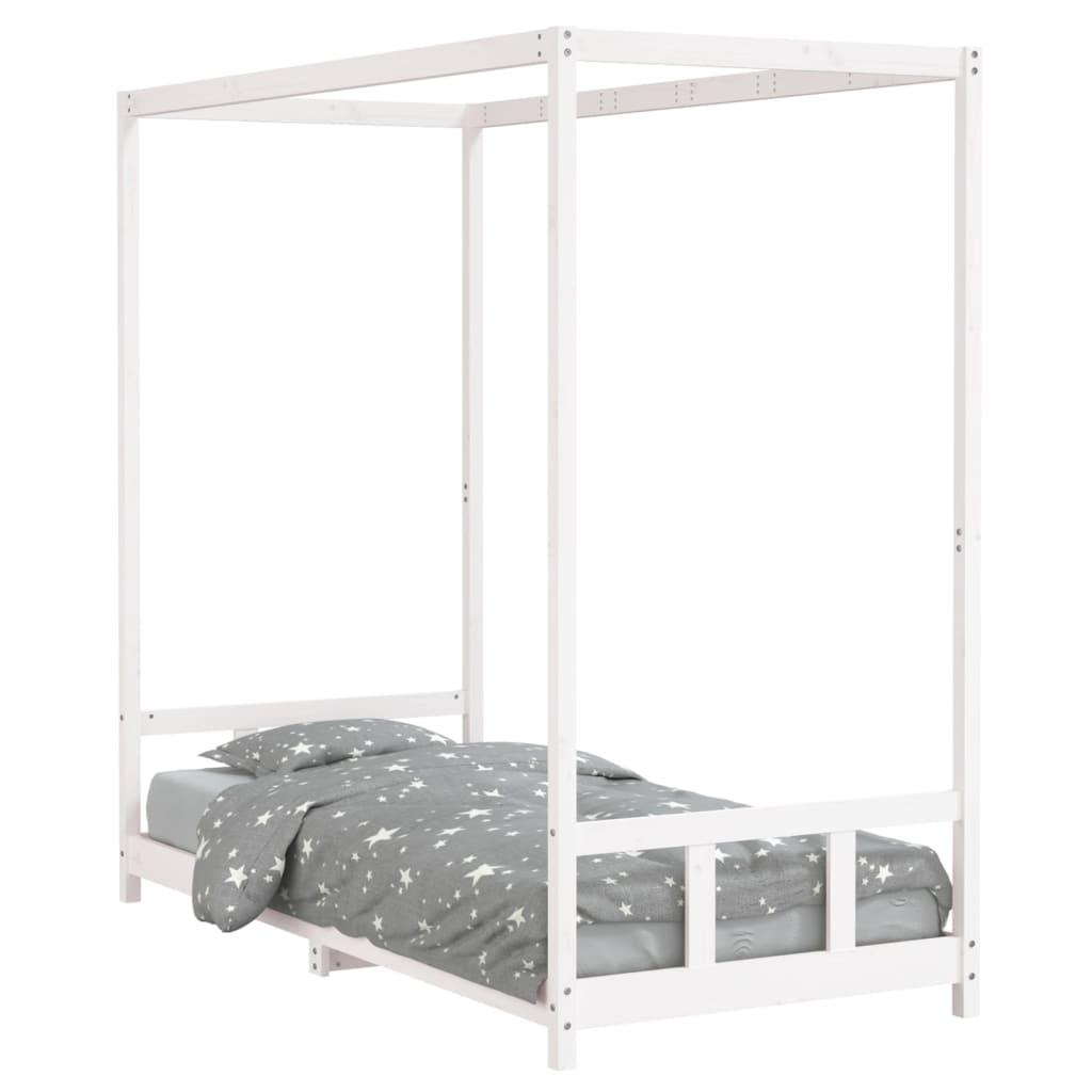 vidaXL Kinderbedframe 90x200 cm massief grenenhout wit