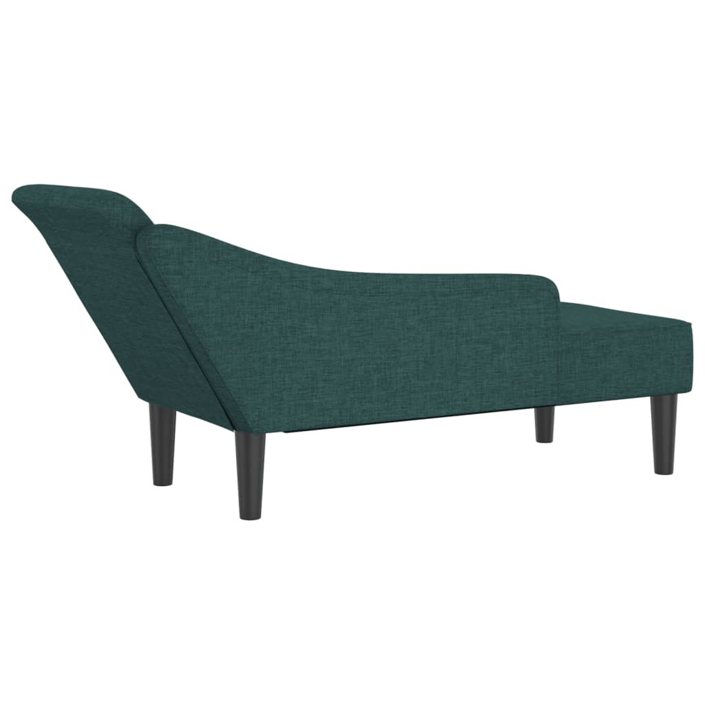 vidaXL Chaise longue met kussens stof donkergroen