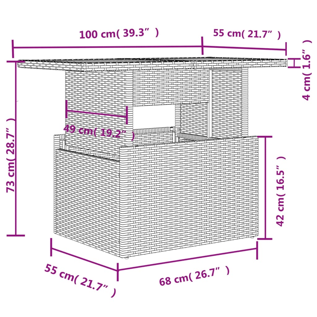 vidaXL 9-delige Loungeset met kussens poly rattan zwart