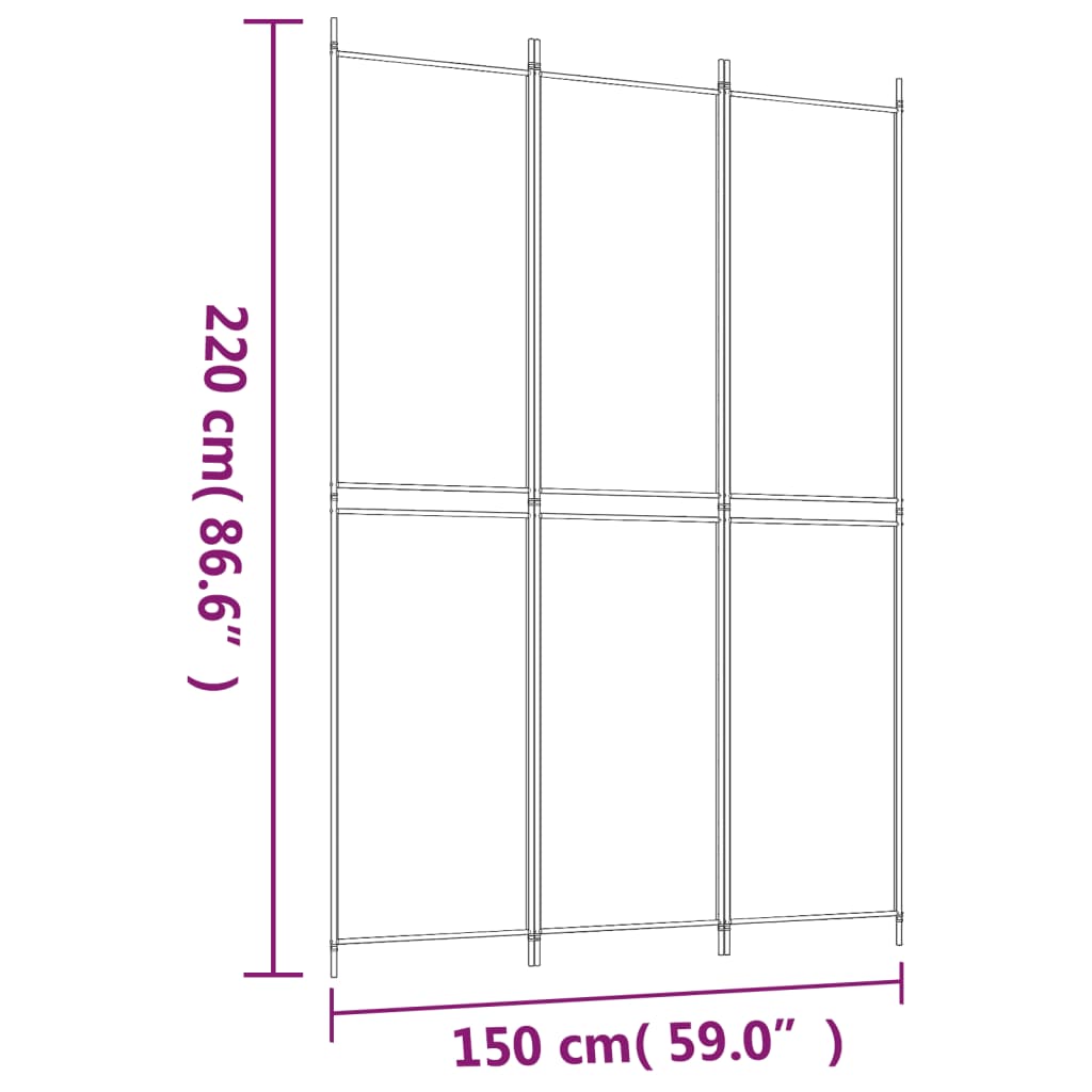 vidaXL Kamerscherm met 3 panelen 150x220 cm stof antracietkleurig