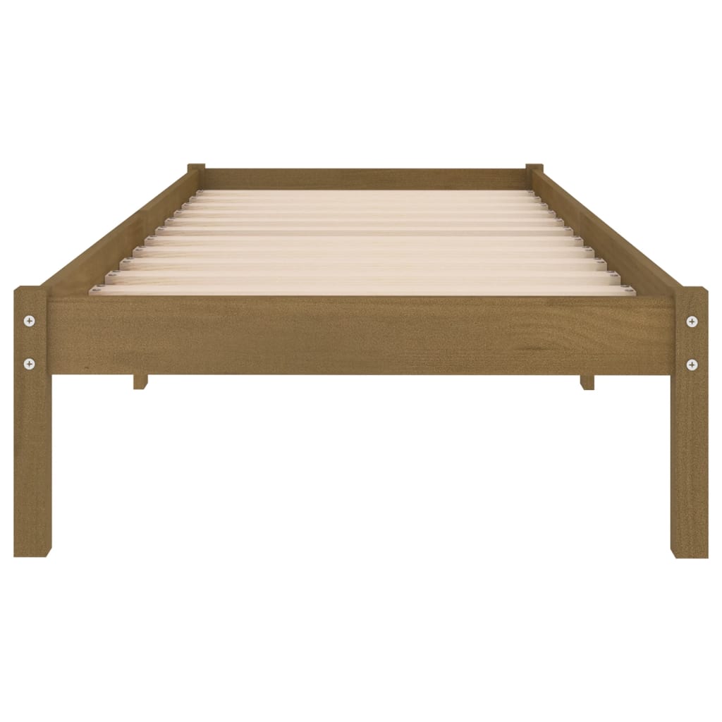 vidaXL Bedframe massief grenenhout honingbruin 90x200 cm