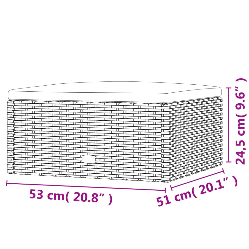 vidaXL 11-delige Loungeset met kussens poly rattan zwart