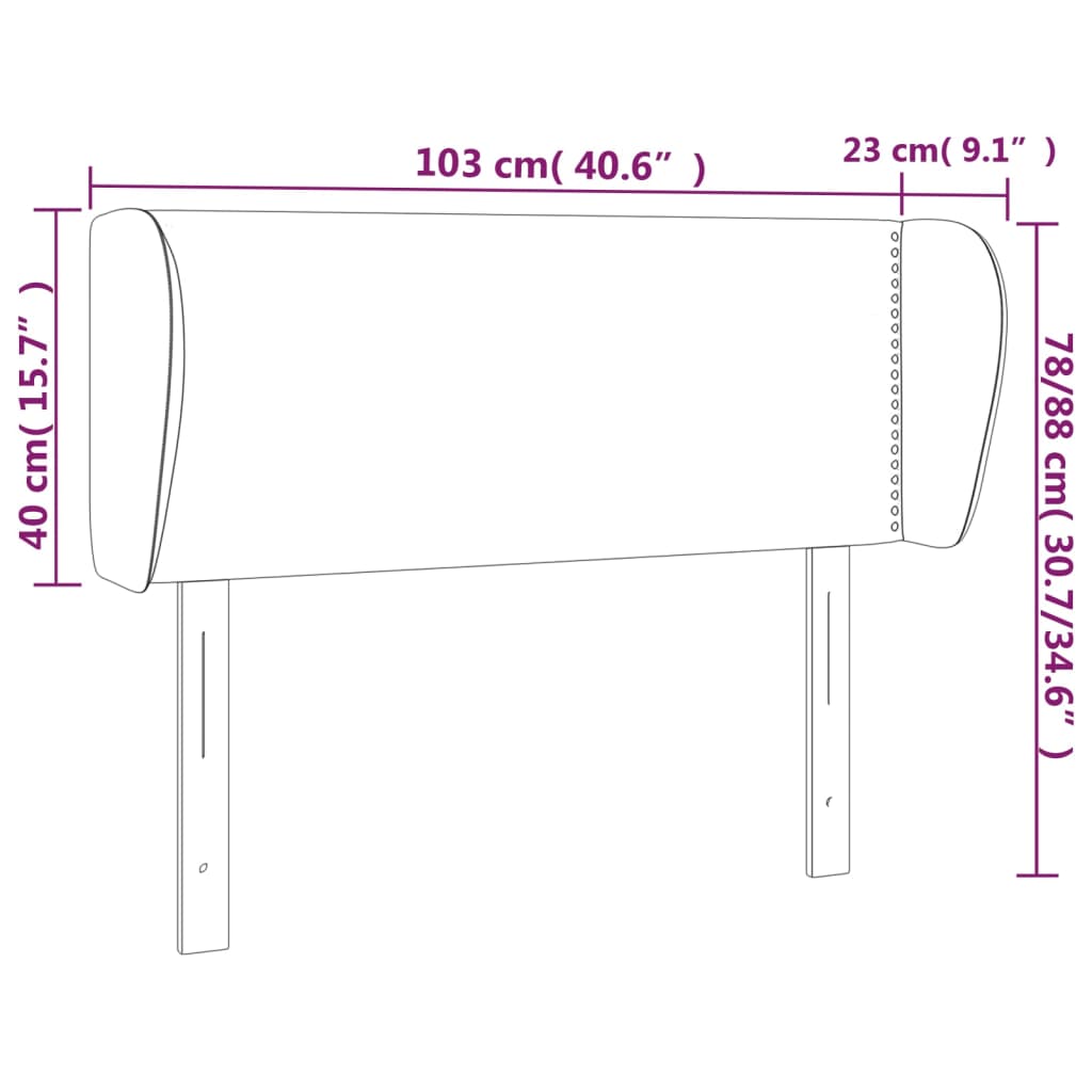 vidaXL Hoofdbord met randen 103x23x78/88 cm stof groen