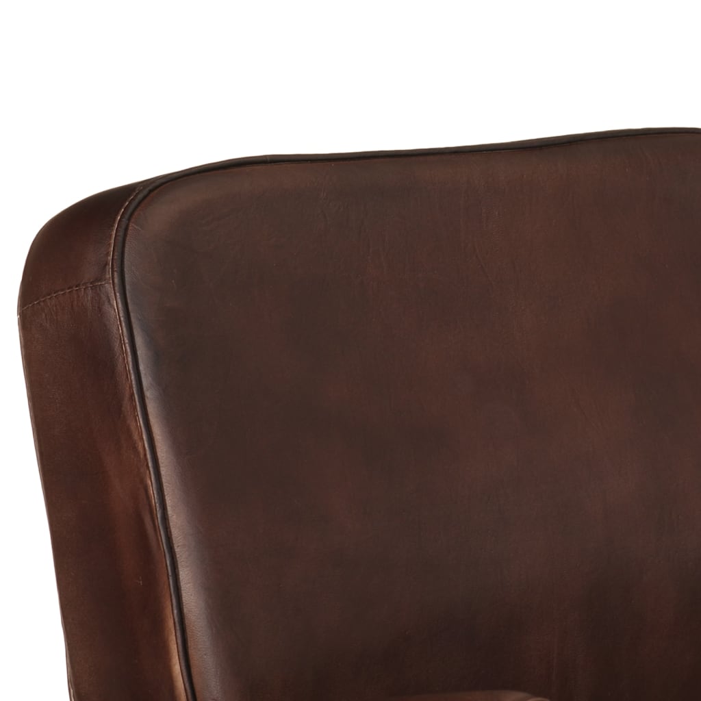 vidaXL Fauteuil echt leer bruin