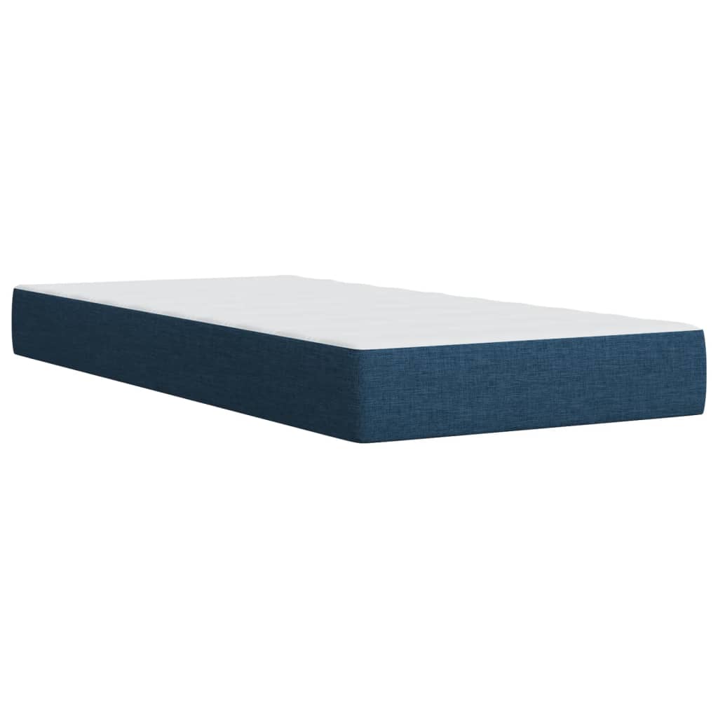 vidaXL Boxspring met matras stof blauw 90x190 cm