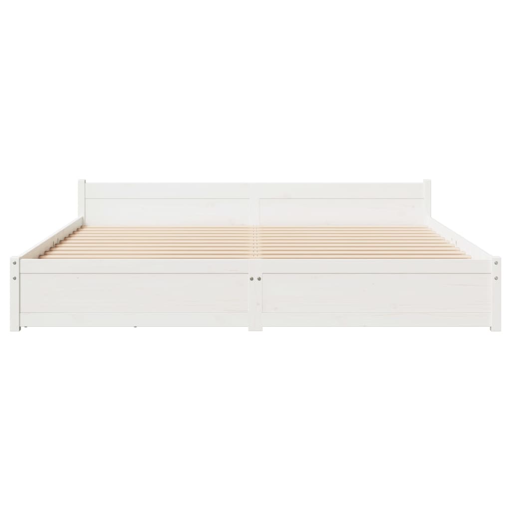 vidaXL Bedframe zonder matras massief grenenhout wit 200x200 cm