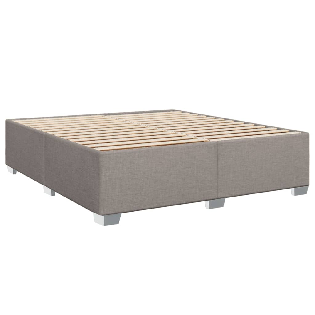 vidaXL Boxspring met matras stof taupe 200x200 cm