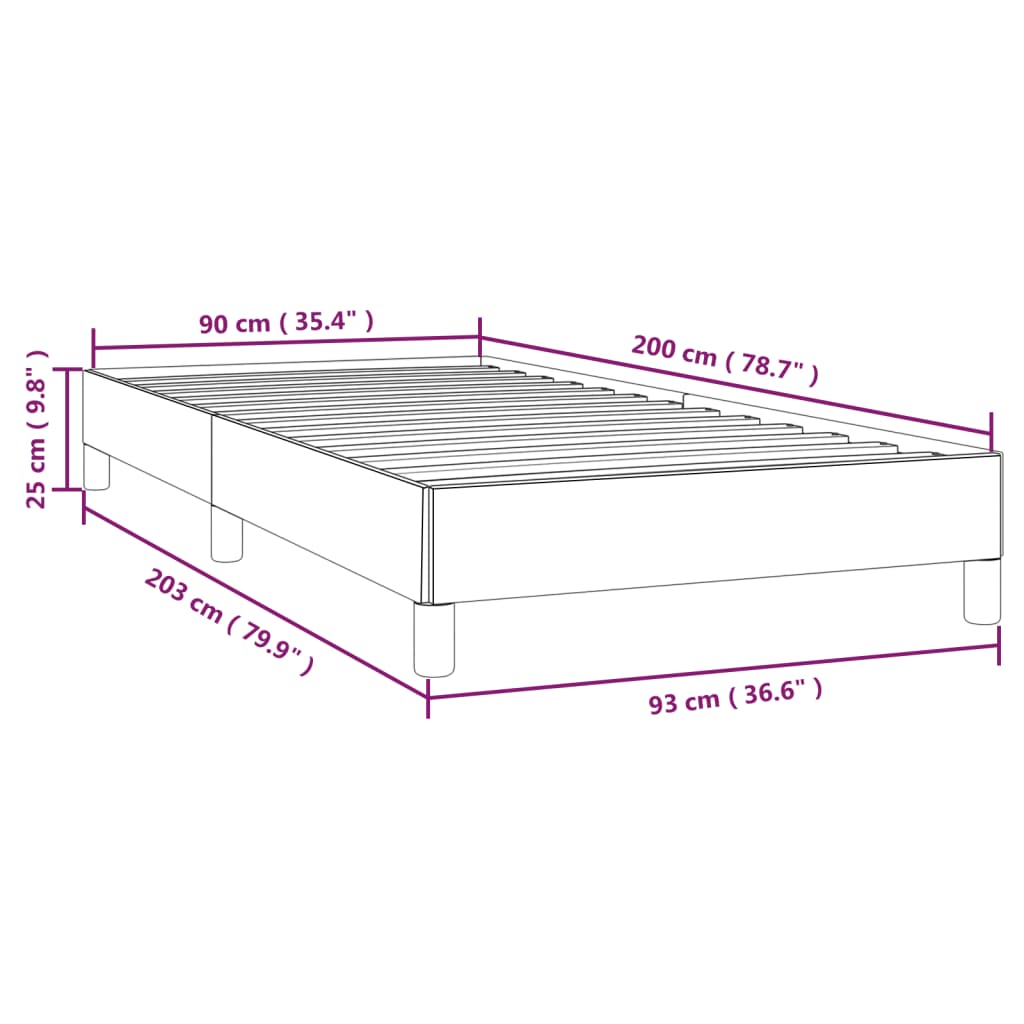 vidaXL Bedframe fluweel zwart 90x200 cm