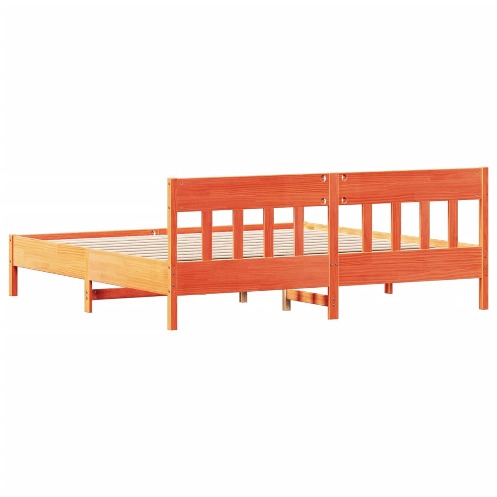 vidaXL Bedframe zonder matras massief grenenhout wasbruin 180x200 cm