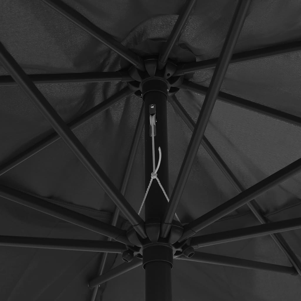 vidaXL Parasol met metalen paal 390 cm antraciet