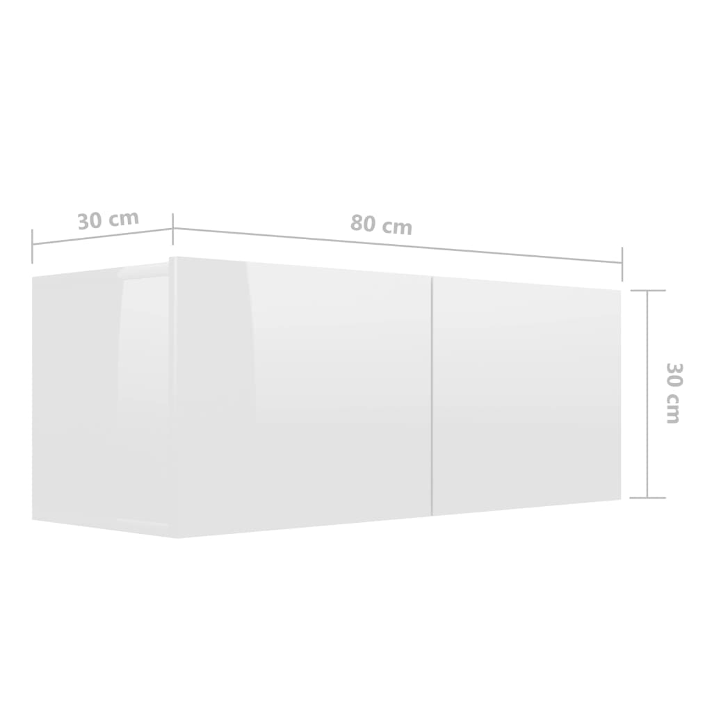 vidaXL 3-delige Tv-meubelset bewerkt hout hoogglans wit