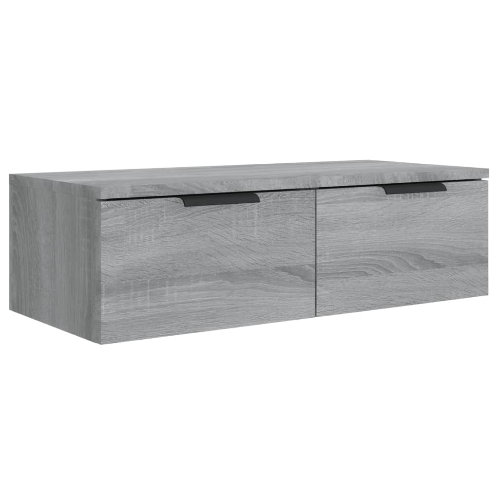 vidaXL Wandkasten 2 st 68x30x20 cm bewerkt hout grijs sonoma eiken