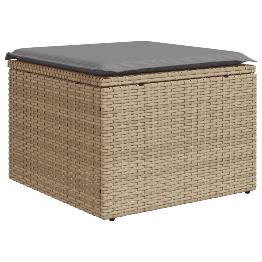 vidaXL 7-delige Loungeset met kussens poly rattan beige