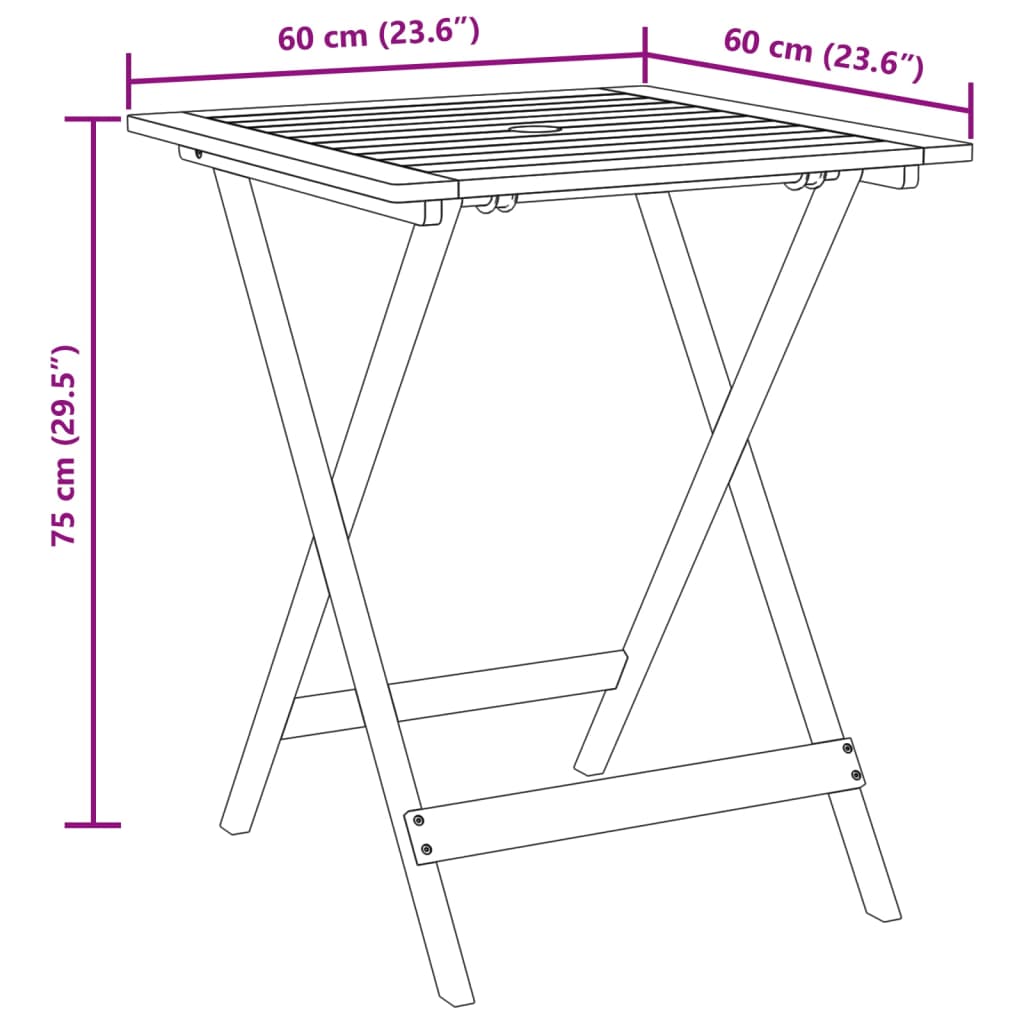 vidaXL 3-delige Bistroset polypropeen en massief hout grijs