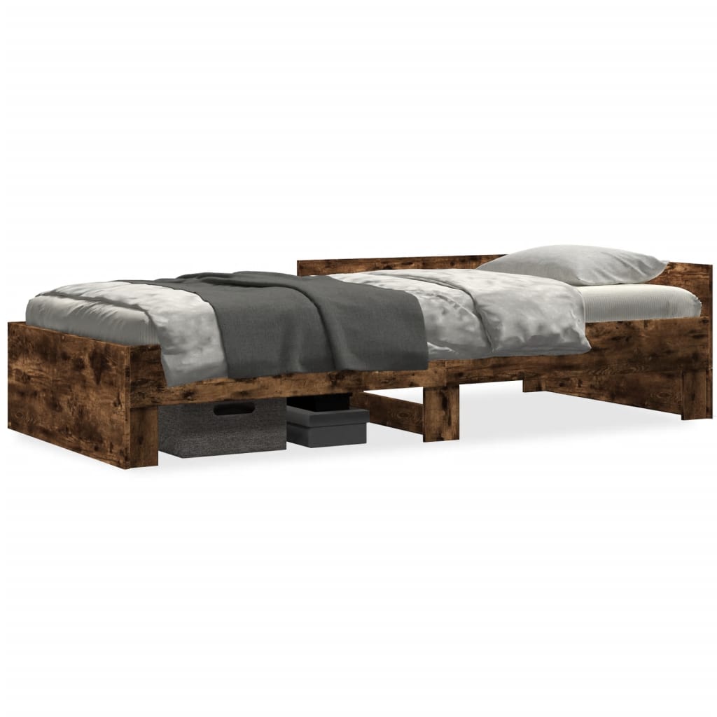 vidaXL Bedframe zonder matras hout gerookt eikenkleurig 100x200 cm