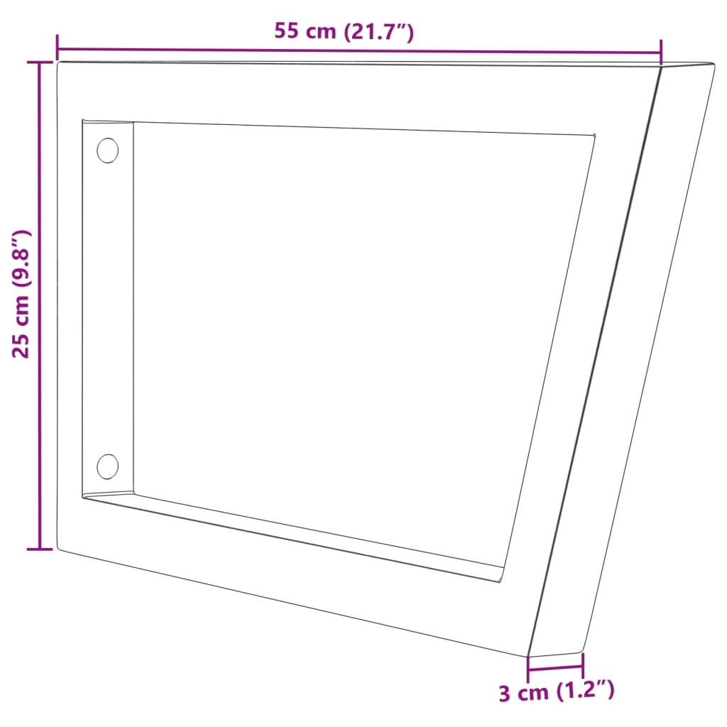 vidaXL Wandbeugels voor wasbak 2 st trapezium staal wit