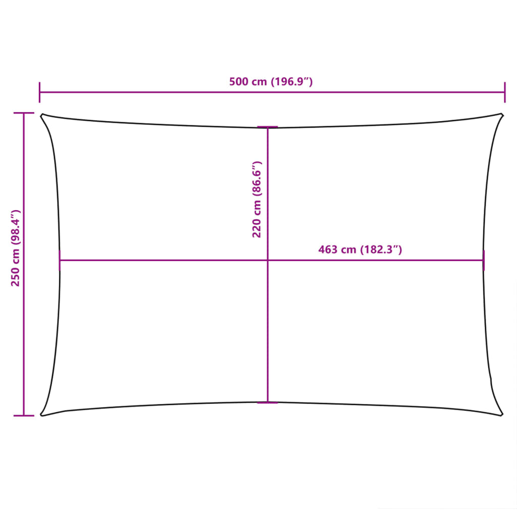 vidaXL Zonnescherm rechthoekig 2,5x5 m oxford stof bruin