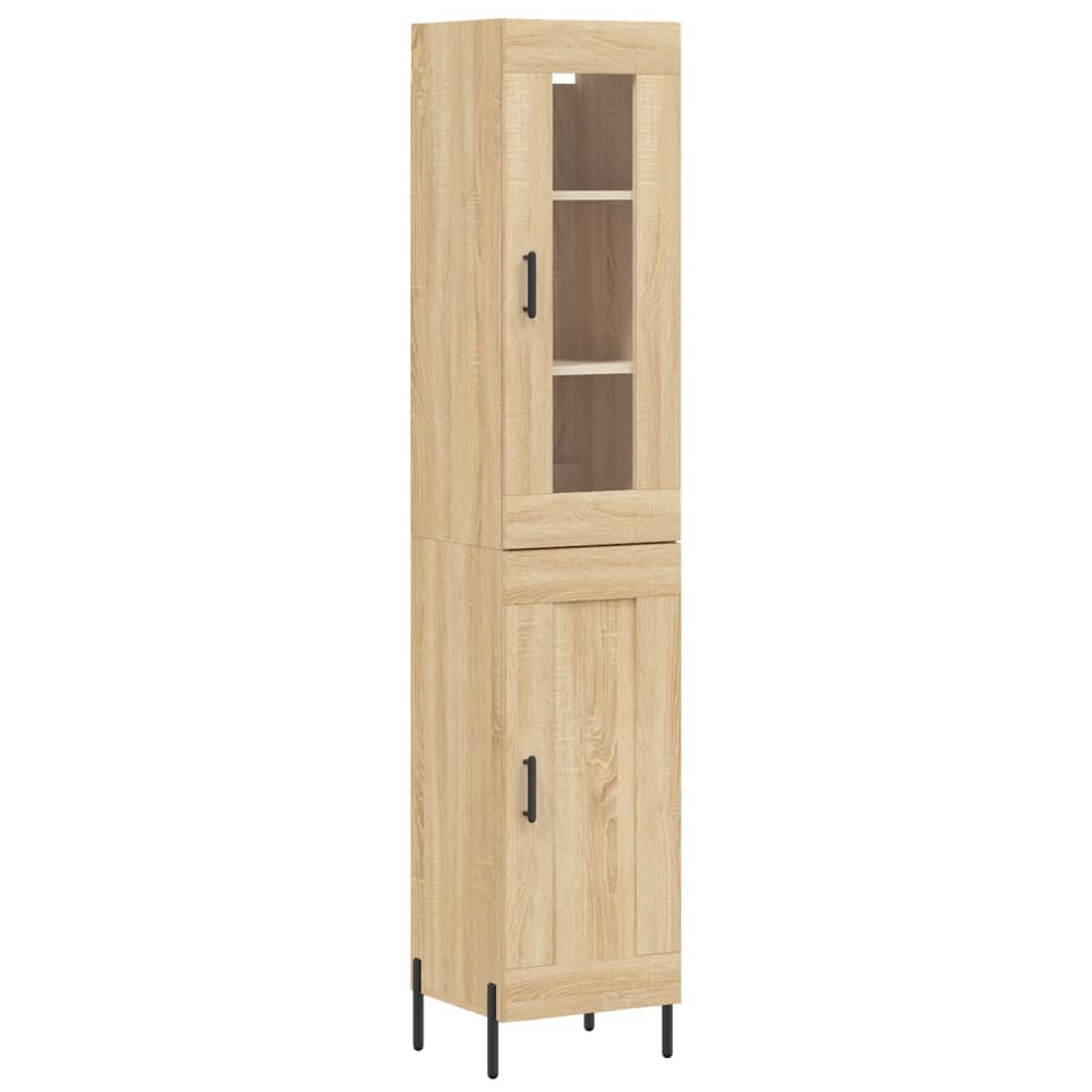 vidaXL Hoge kast 34,5x34x180 cm bewerkt hout sonoma eikenkleurig