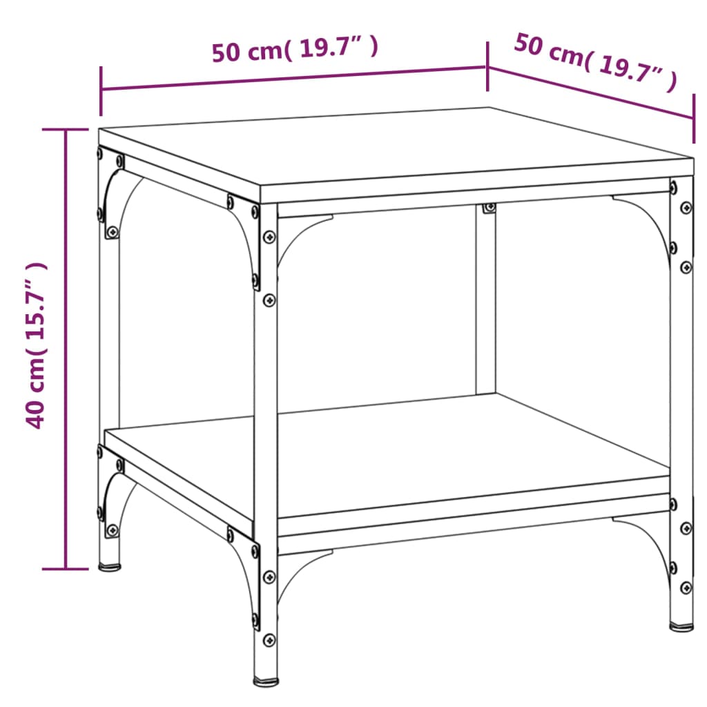 vidaXL Salontafel 50x50x40 cm bewerkt hout zwart