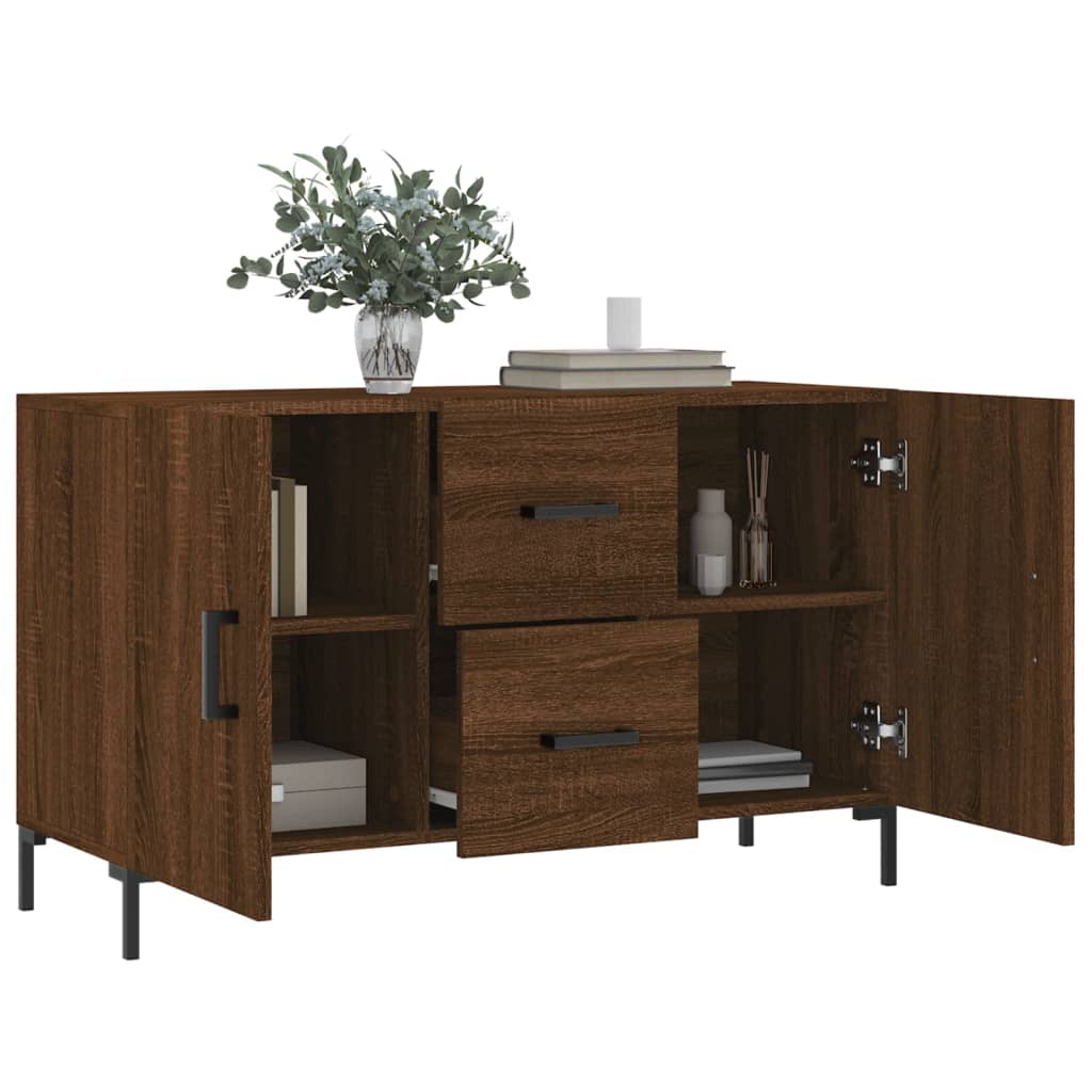 vidaXL Dressoir 100x36x60 cm bewerkt hout bruin eikenkleur