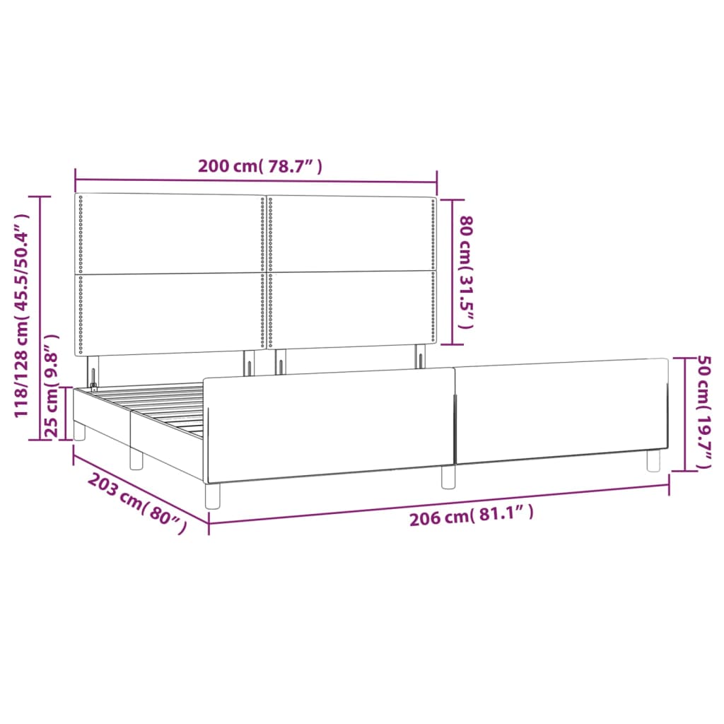 vidaXL Bedframe zonder matras 200x200 cm fluweel donkergroen