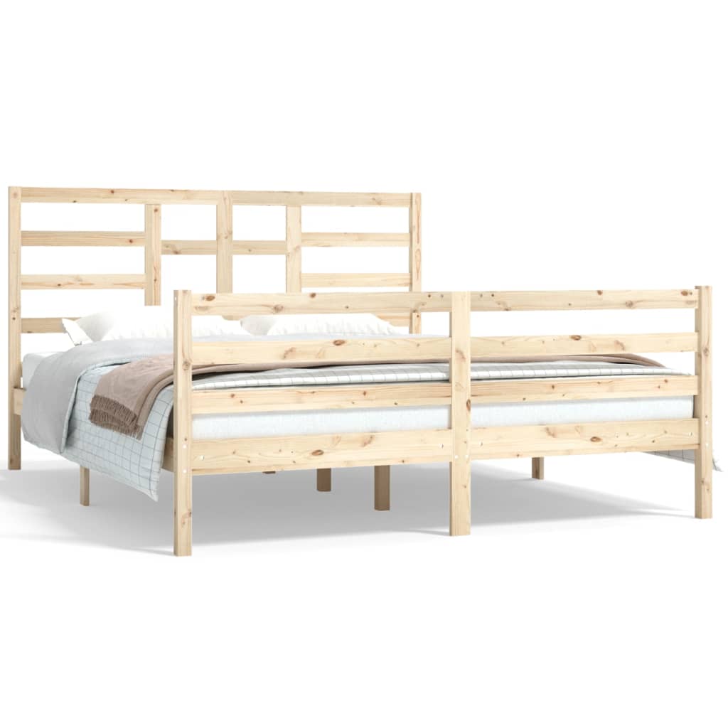 vidaXL Bedframe zonder matras massief hout 160x200 cm