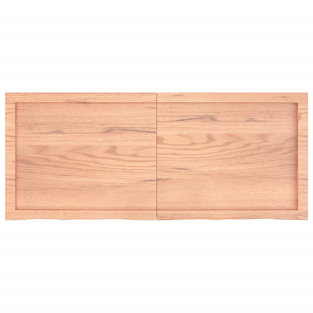 vidaXL Wandschap 120x50x(2-6)cm behandeld massief eikenhout lichtbruin