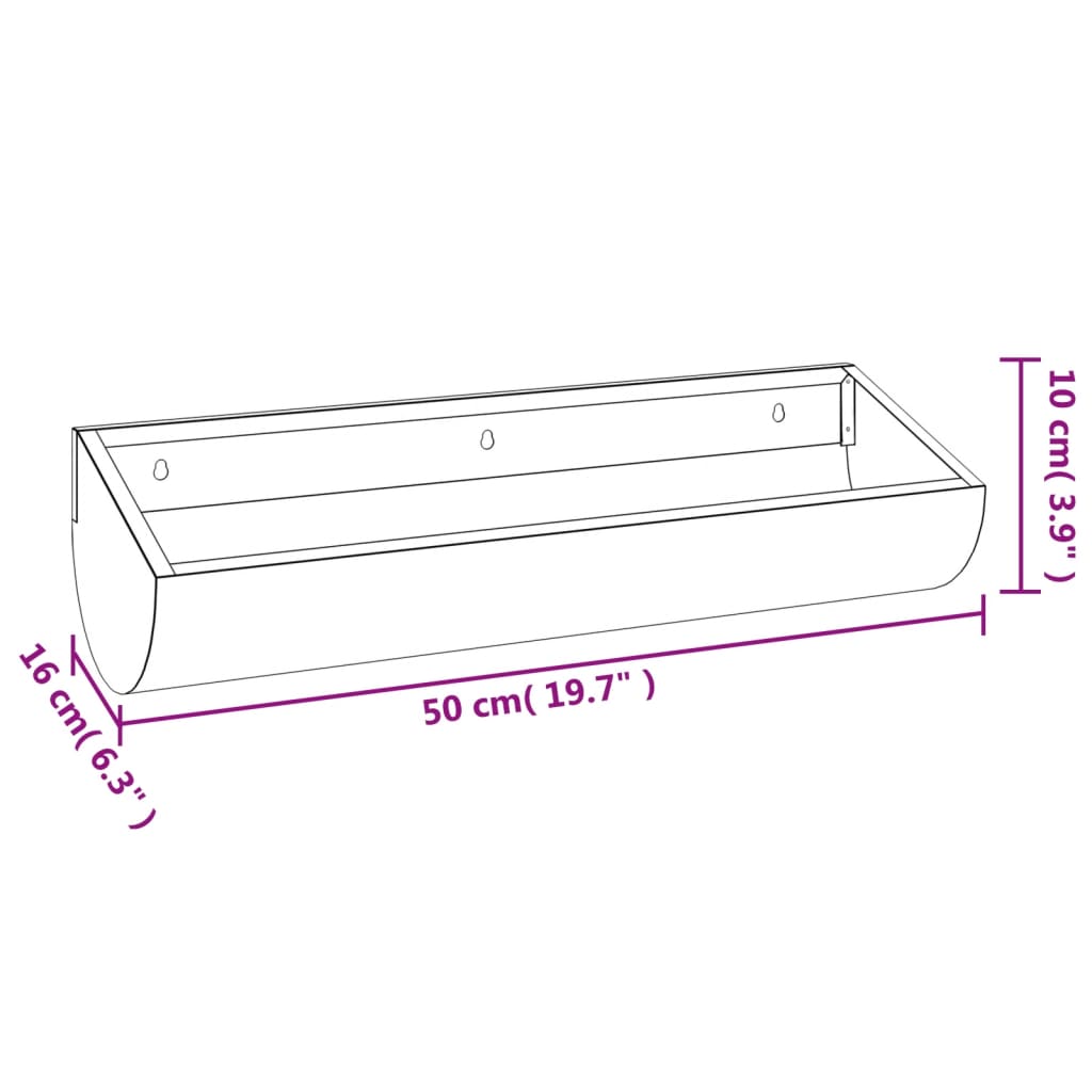 vidaXL Plantenbak 50x16x10 cm cortenstaal