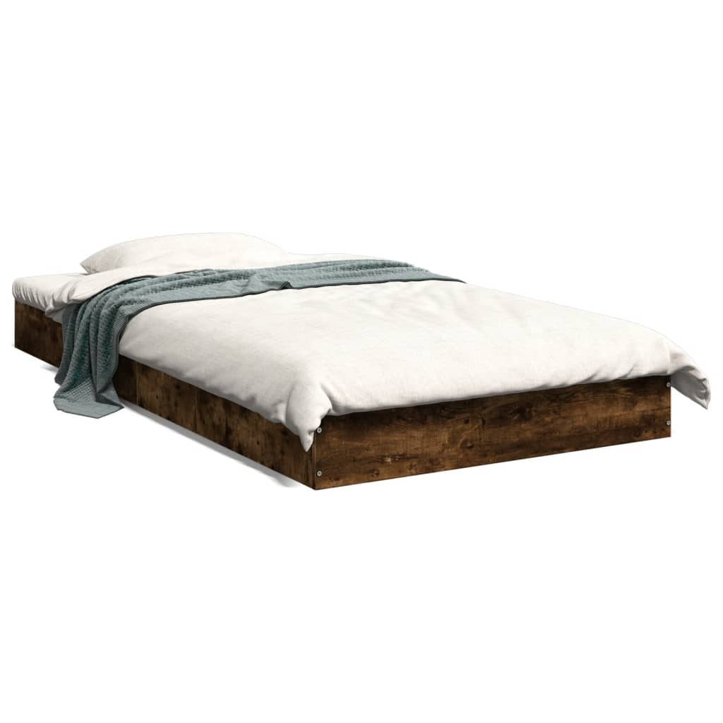 vidaXL Bedframe zonder matras hout gerookt eikenkleurig 90x190 cm