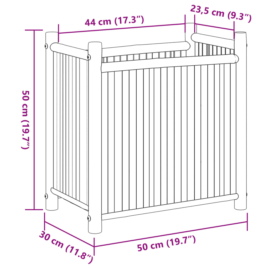 vidaXL Plantenbak 50x30x50 cm bamboe