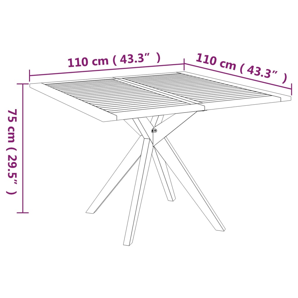 vidaXL 5-delige Tuinset massief acaciahout