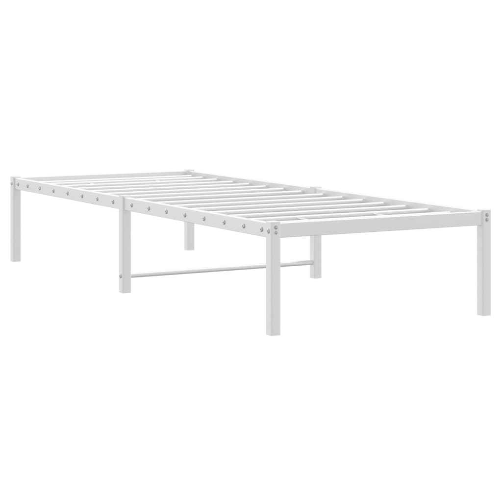 vidaXL Bedframe metaal wit 75 x 190 cm