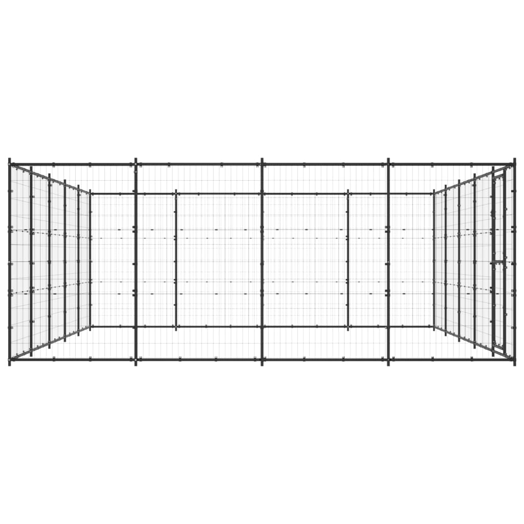 vidaXL Hondenkennel 24,2 m² staal