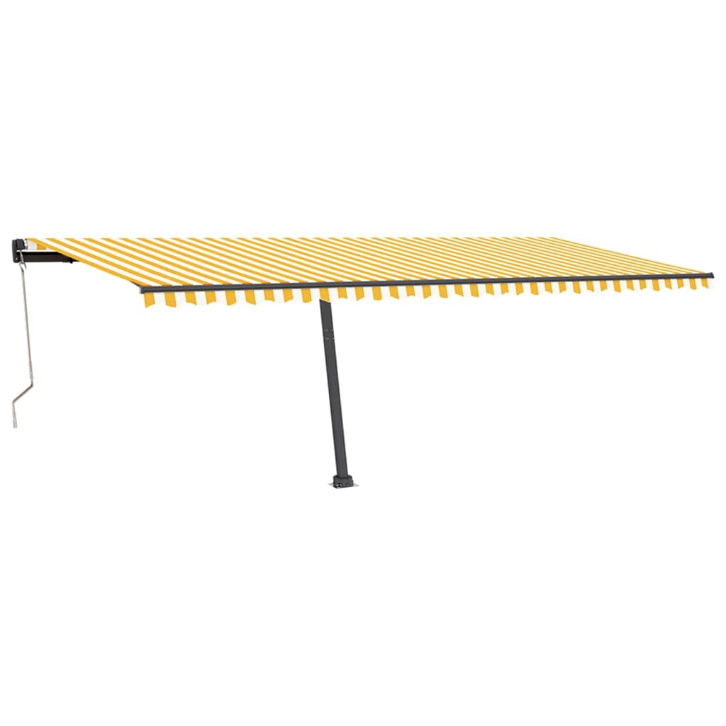 vidaXL Luifel automatisch met LED en windsensor 600x350 cm geel en wit