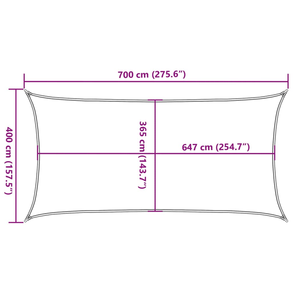 vidaXL Zonnezeil 7x4 m 100% polyester oxford zandkleurig