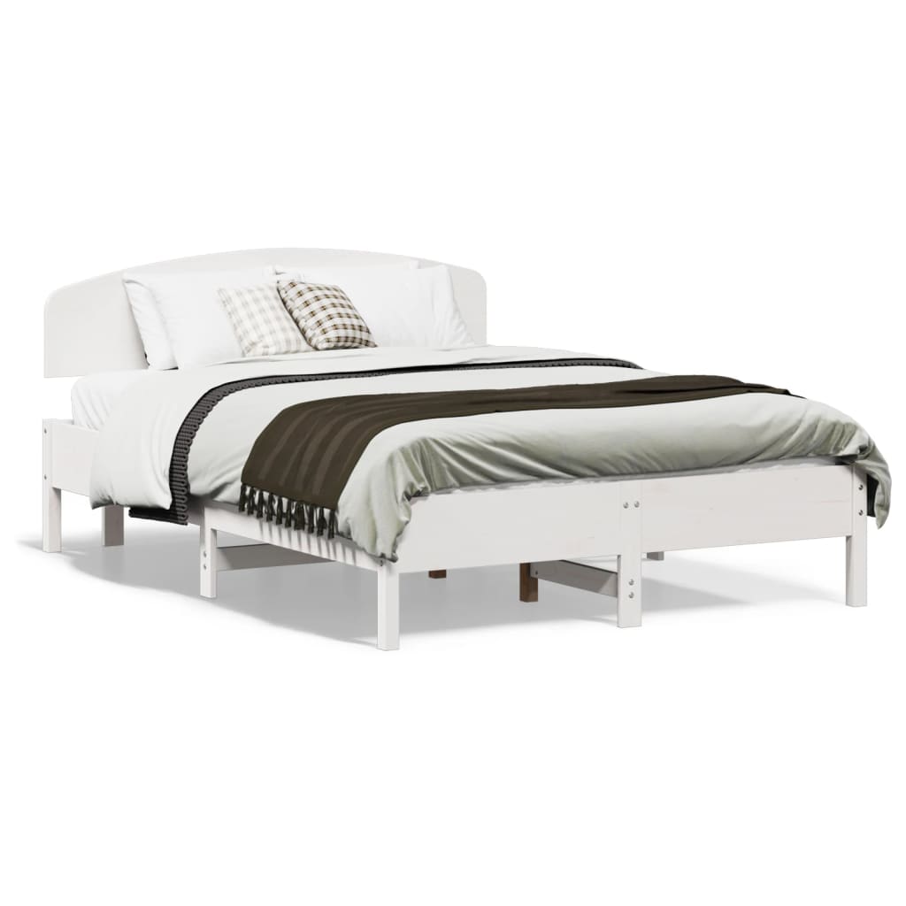 vidaXL Bedframe zonder matras massief grenenhout wit 120x190 cm