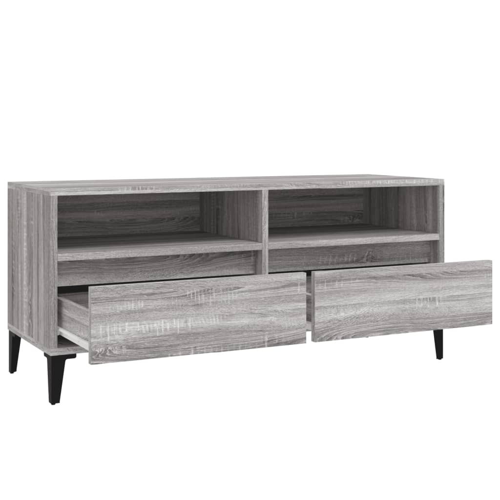 vidaXL Tv-meubel 100x34,5x44,5 cm bewerkt hout grijs sonoma eikenkleur