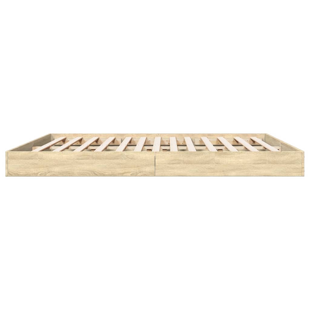 vidaXL Bedframe bewerkt hout sonoma eikenkleurig 200x200 cm