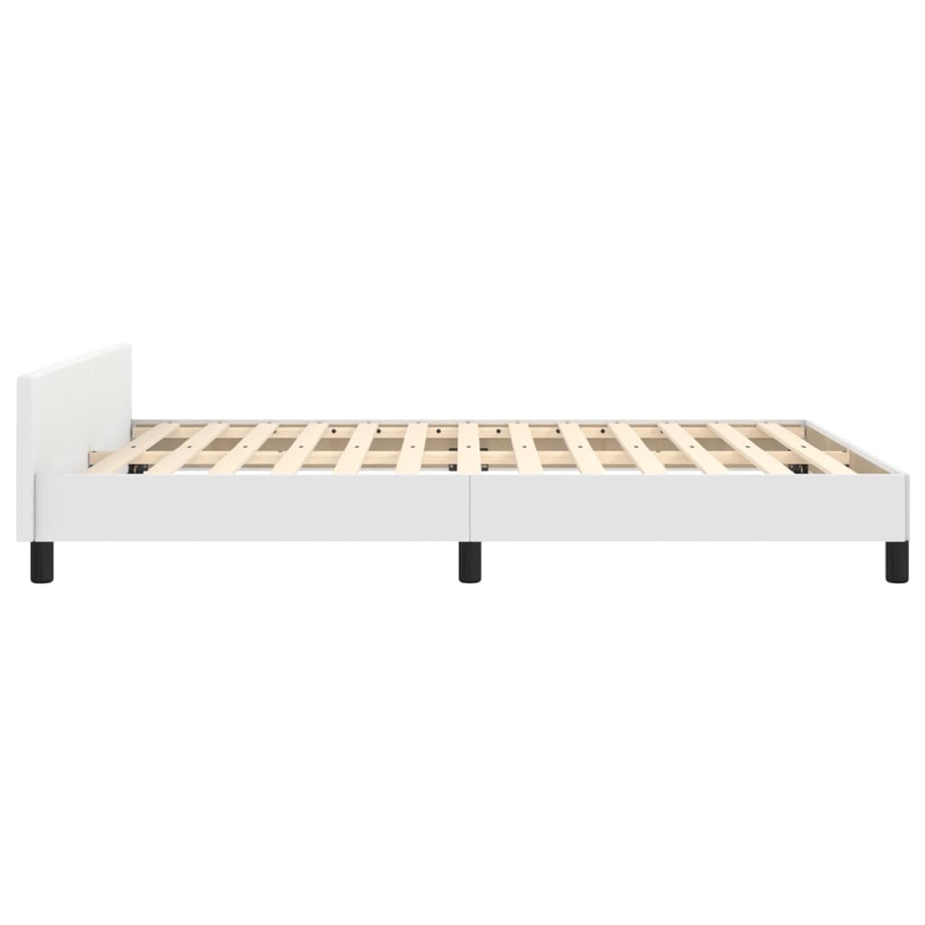 vidaXL Bedframe met hoofdbord kunstleer wit 140x190 cm