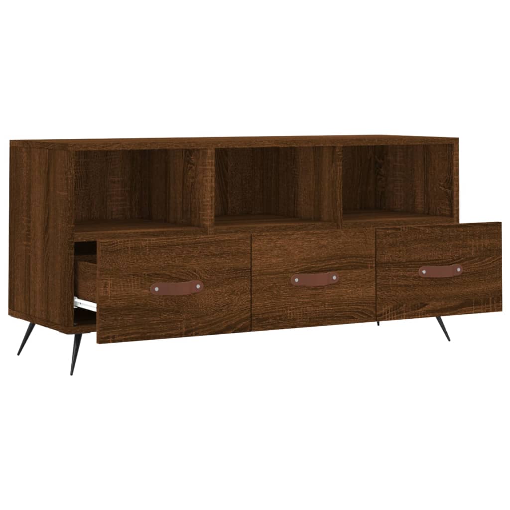 vidaXL Tv-meubel 102x36x50 cm bewerkt hout bruin eikenkleur