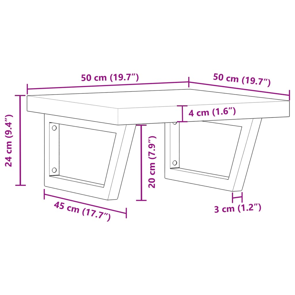 vidaXL Badkamer wandschap staal en massief acaciahout