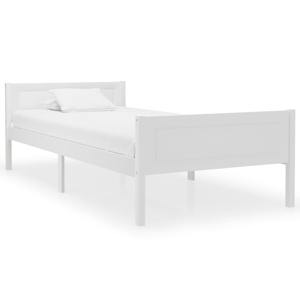 vidaXL Bedframe massief grenenhout wit 100x200 cm