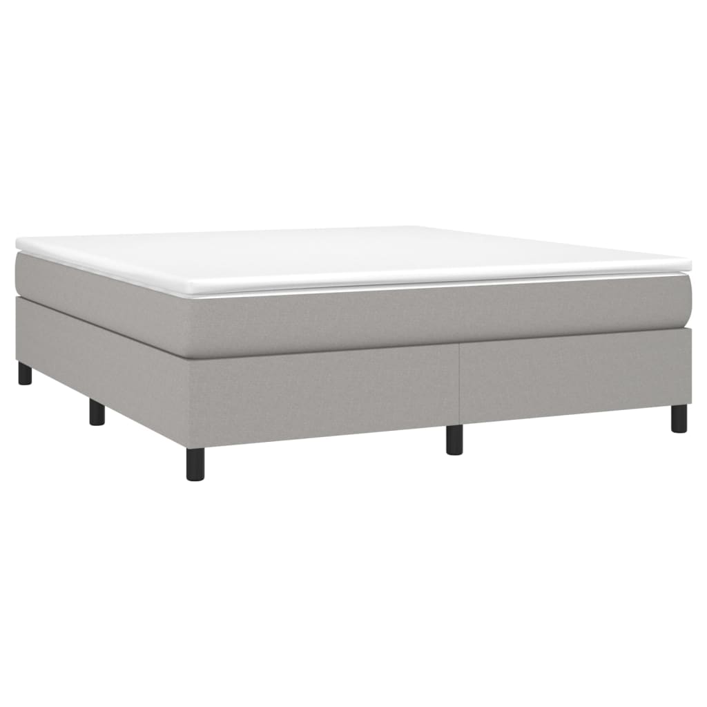 vidaXL Boxspring met matras stof lichtgrijs 180x200 cm