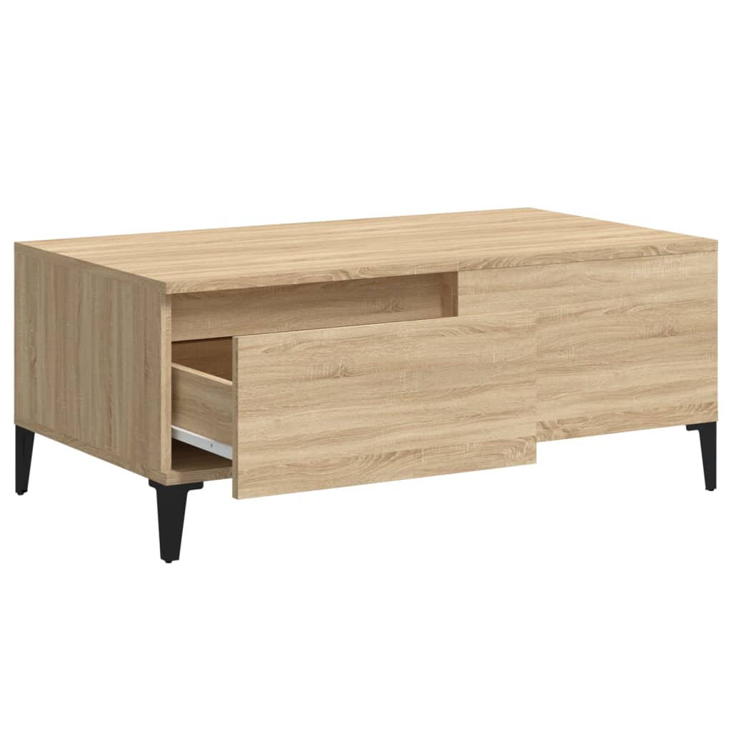 vidaXL Salontafel 90x50x36,5 cm bewerkt hout sonoma eikenkleurig